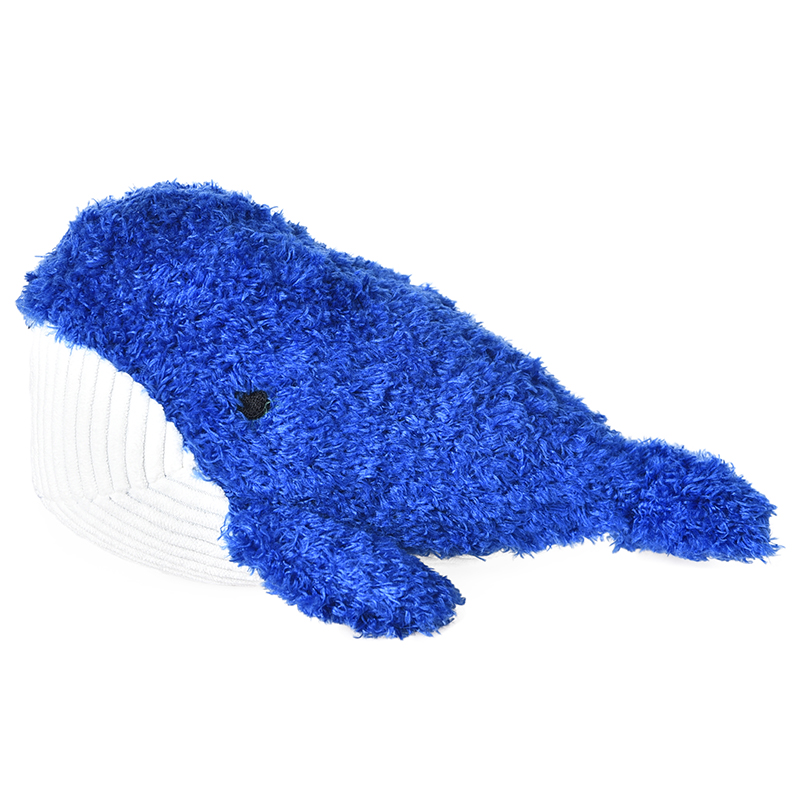 Мягкая плюшевая игрушка для собак с дизайном темно-синего кита