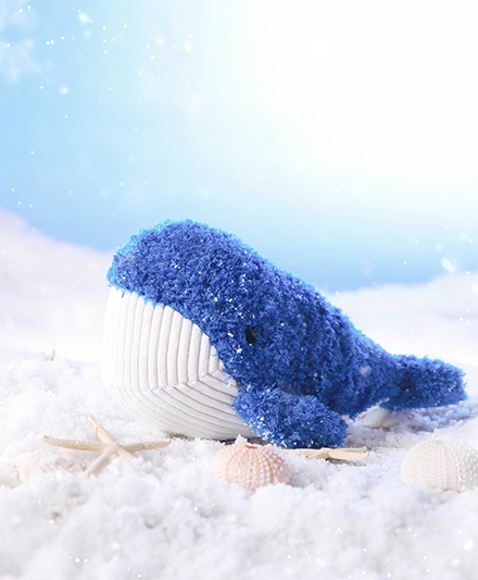 Мягкая плюшевая игрушка для собак с дизайном темно-синего кита