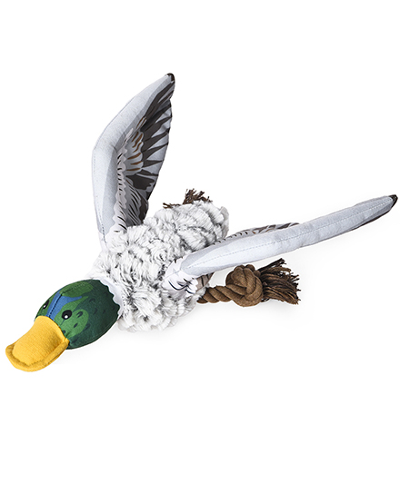 Мягкая плюшевая игрушка для собак в форме утки с зеленой головой