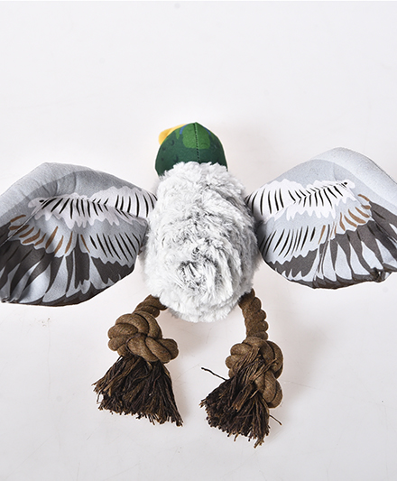 Мягкая плюшевая игрушка для собак в форме утки с зеленой головой