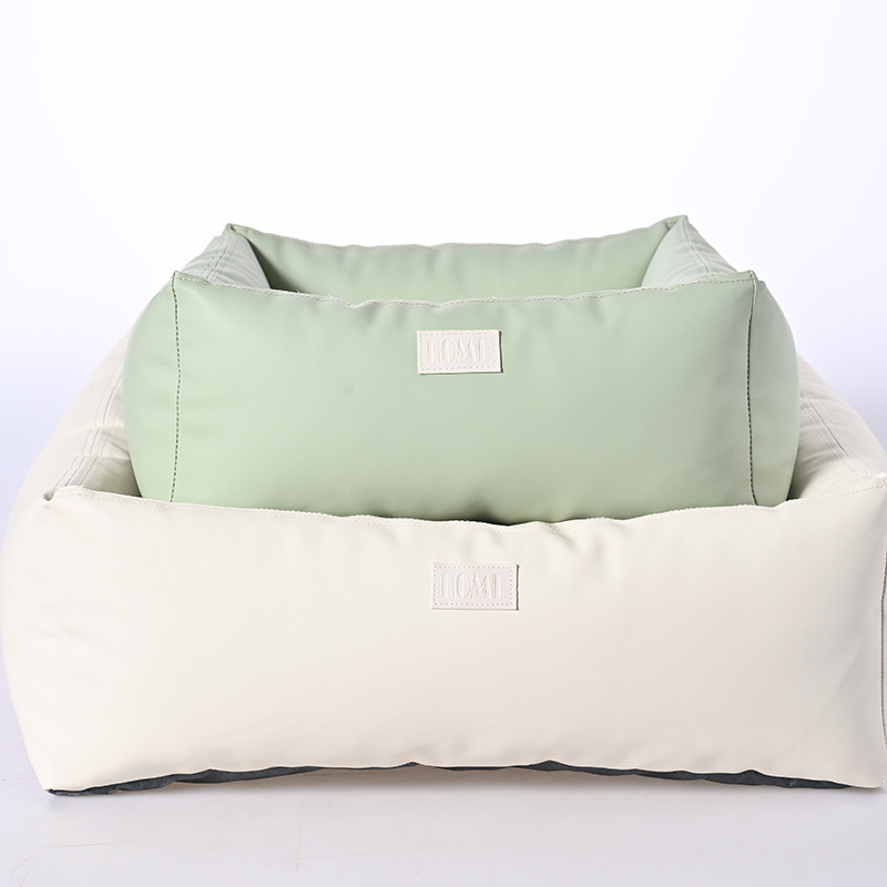 Квадратная кровать для собак с плюшевой внутренней отделкой из кроличьего бархата