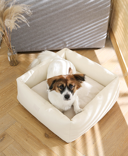 Квадратная кровать для собак с плюшевой внутренней отделкой из кроличьего бархата