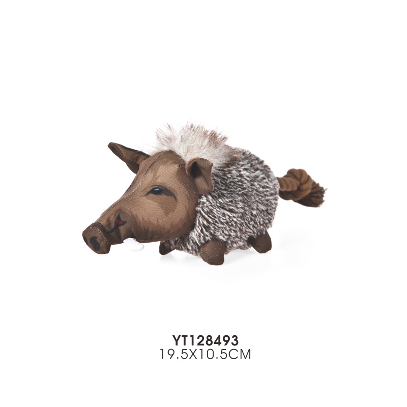 Интерактивная мягкая плюшевая игрушка для собак в виде дикого кабана