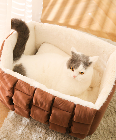 Улучшенная удобная кровать для кошек в стиле Michelin с клетчатым узором