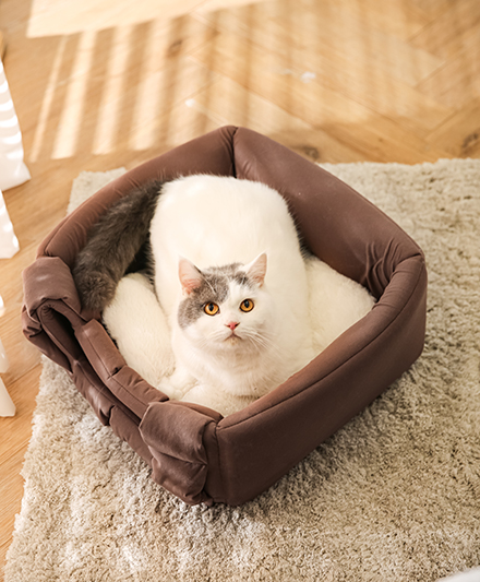 Зимняя теплая клетчатая кошачья кровать с дизайном в стиле Michelin