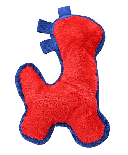 Прочная красная плюшевая игрушка для собак в форме динозавра с пищалкой