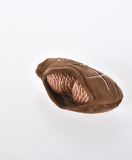 Игрушка для кошек в форме арахиса с плюшевой тканью и прочными сизалевыми шариками