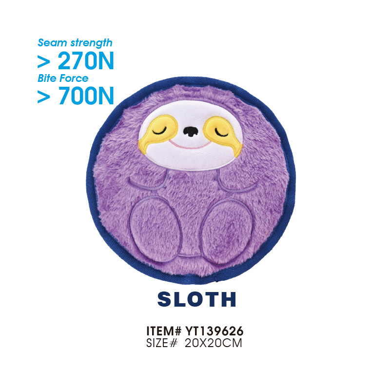 Прочная плоская игрушка для собак в форме ленивца с встроенной пищалкой