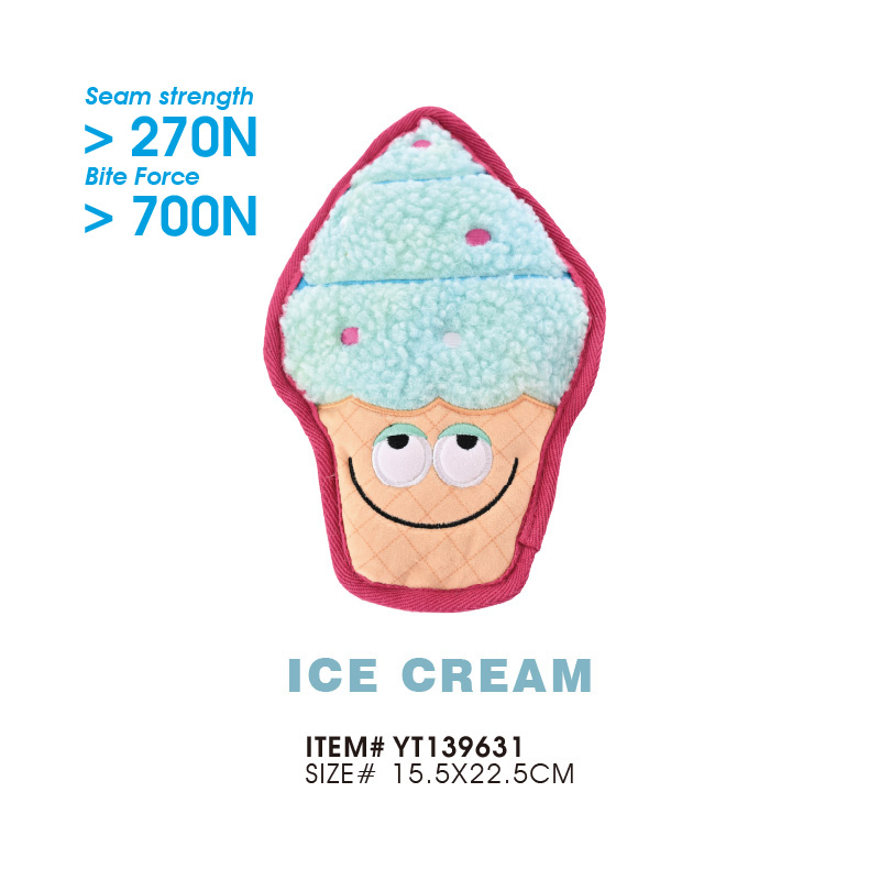 Мягкая и прочная плюшевая игрушка для собак в форме мороженого