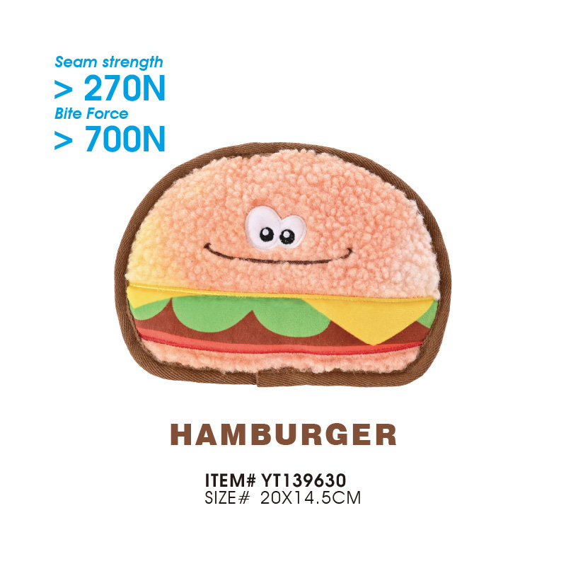 Американская плоская игрушка для собак в форме гамбургера