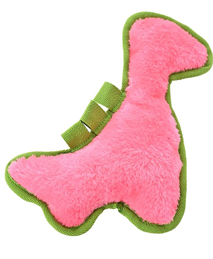 Мягкая розовая игрушка для собак в форме динозавра с пищалкой