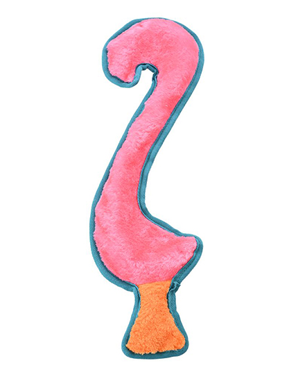 Плоская плюшевая игрушка для собак «Фламинго» с шуршащим звуком и веревкой