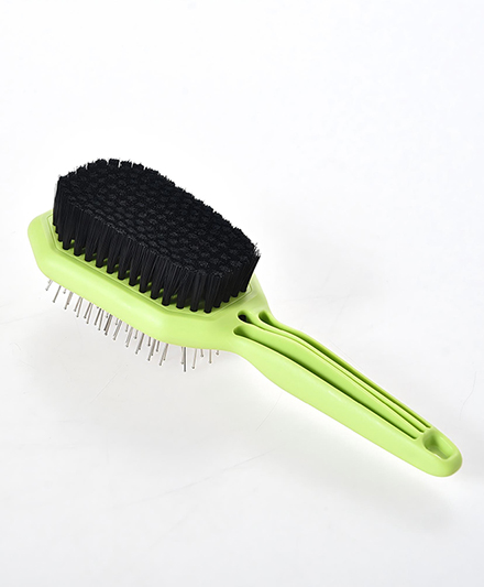 Высококачественный инструмент для ухода за питомцами из нержавеющей стали с гибкой щетиной из ПП.