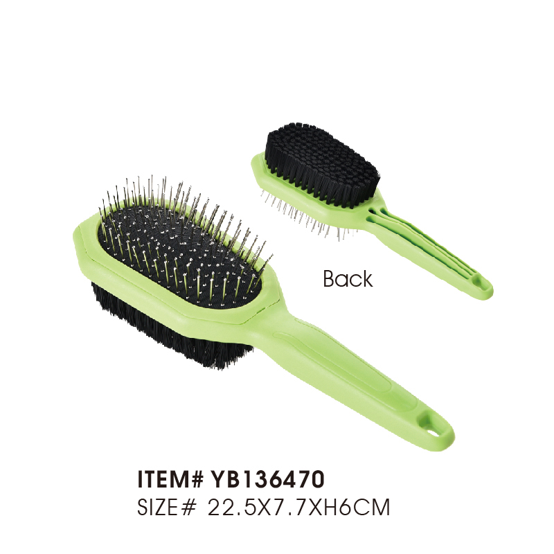 Высококачественный инструмент для ухода за питомцами из нержавеющей стали с гибкой щетиной из ПП.