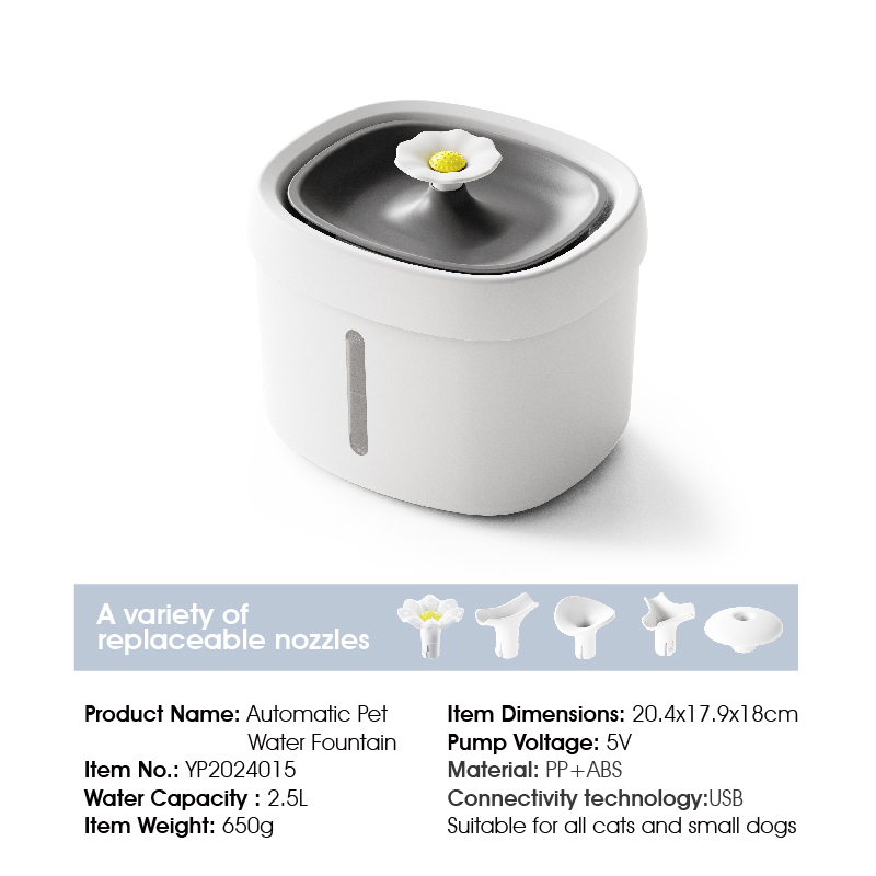 Автоматический фонтан для домашних животных большой ёмкости с тихим насосом и окном контроля уровня воды