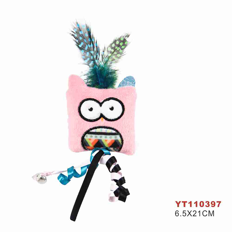 Игрушки с кошачьей мятой в богемном стиле с мягкой тканью, перьевым верхом и забавными дизайнами животных