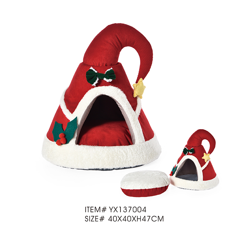 Рождественская лежанка для кошек с индивидуальным логотипом — мягкий моющийся домик для кошек на зиму, оптовая продажа