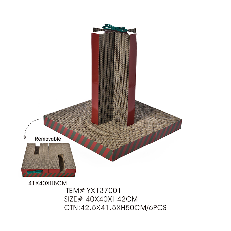 Оптовая продажа картонных домиков-когтеточек для кошек на Рождество. Поставщик прочных когтеточек высокой плотности