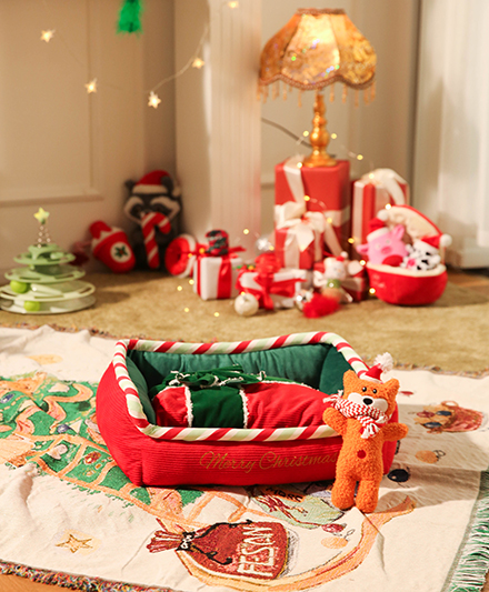 Производитель рождественских лежанок для домашних животных: мягкая плюшевая квадратная лежанка для кошек и собак со съемным чехлом