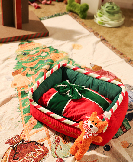 Производитель рождественских лежанок для домашних животных: мягкая плюшевая квадратная лежанка для кошек и собак со съемным чехлом