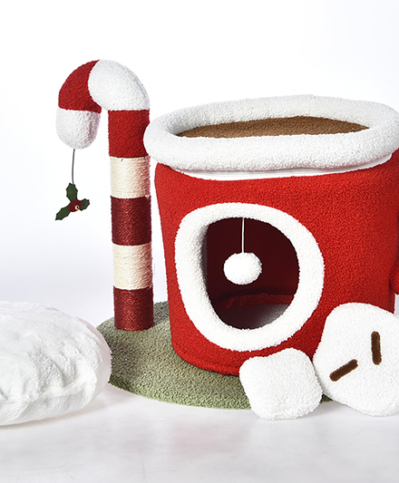 Оптовый заказ на кошачьи лежанки в стиле рождественской кошачьей елки с когтеточкой от производителя