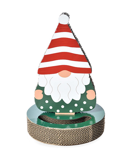 Рождественская когтеточка для кошек с трековой игрушкой-шариком, из прочного гофрированного картона, кошачья мебель, OEM на заказ